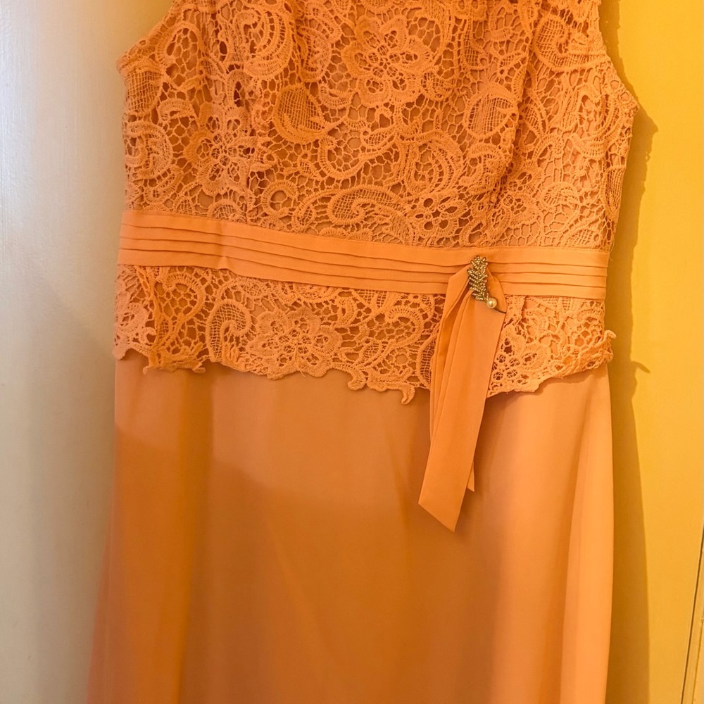 Elegant Orange Lace Dress